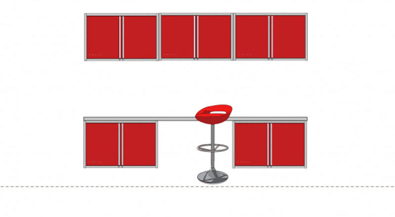 TOP 5 MISTAKES IN GARAGE DESIGN: #3 – Incorporating “Knee-Space” Into Cabinet Layout