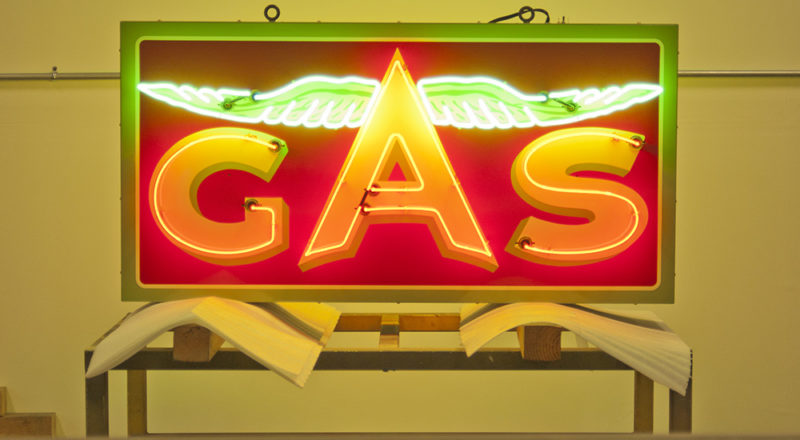 Associated GAS Double Sided Porcelain Neon Sign