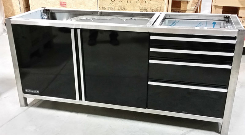 Custom Sink Unit Designed For Garage Cabinets