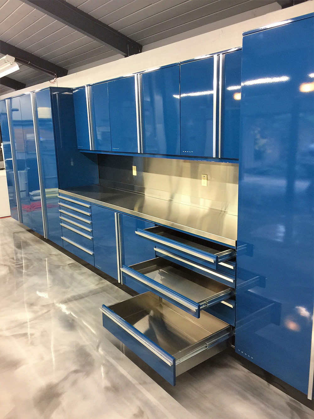 Azur Blue BMW Cabinets by VAULT